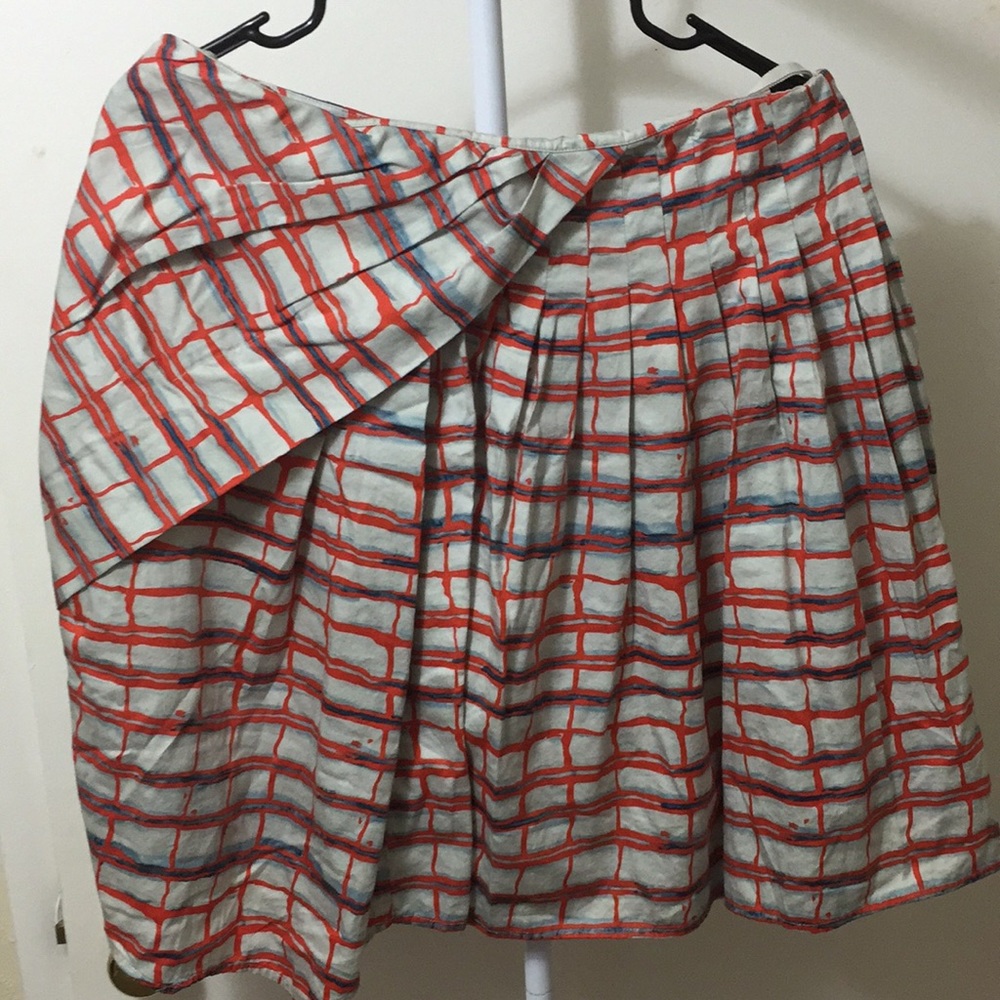 Anthropologie blue and orange skirt